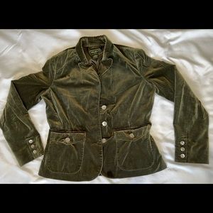Vintage Green Velour Eddie Bauer 8 Blazer Jacket
